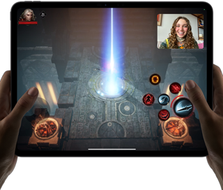 iPad Pro montrant un jeu haute performance dans SharePlay